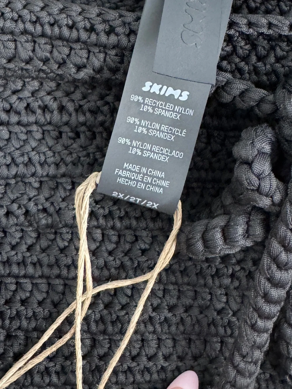 SKIMS NWT Crochet Bikini Top & Mini Skirt Set - Black 2XL